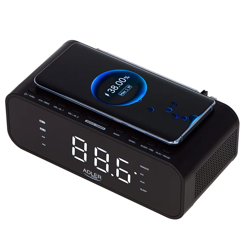 RADIO CU CEAS INCARCARE WIRELESS AD 1192 NEGRU ADLER
