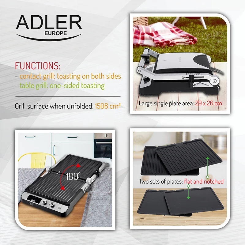 GRILL ELECTRIC 2 IN 1 3000W AD 3059 ADLER