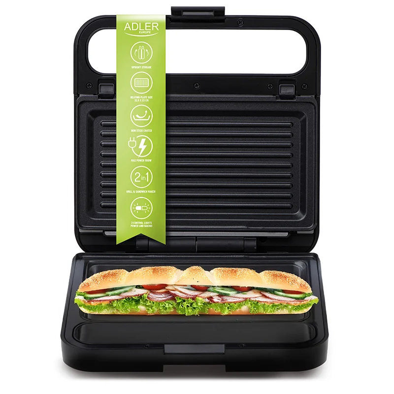 SANDWICH MAKER 2 IN 1 AD 3070 NEGRU ADLER