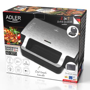 AD3073@12-1 SANDWICH MAKER 2 IN 1 AD 3073 ADLER