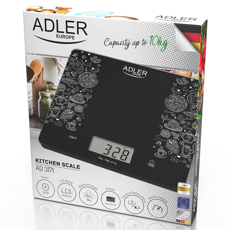 AD3171@4-1 CANTAR BUCATARIE STICLA MAX 10KG AD 3171 ADLER