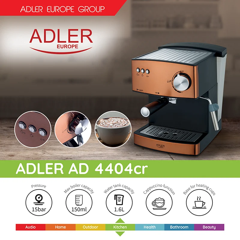AD4404CR@8 ESPRESSOR 15 BAR AD 4404 ADLER