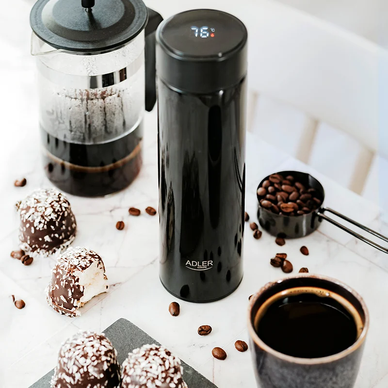 AD4506BK@10 TERMOS CU AFISAJ TEMPERATURA NEGRU ADLER