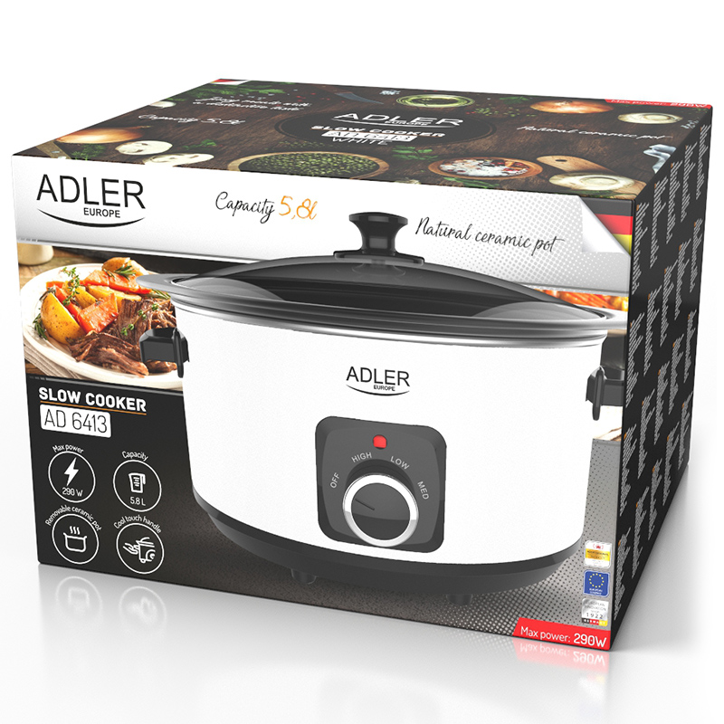 AD6413W@7-2 SLOW COOKER 5.8L AD 6413 ALB ADLER
