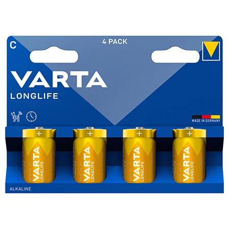 BATERIE ALCALINA LR14 BLISTER 4 BUC VARTA LONGLIFE
