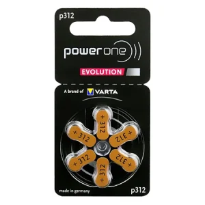 BATERII AUDITIVE POWER ONE EVOLUTION P312 BL 6 VARTA