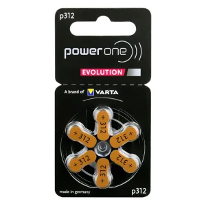 BATERII AUDITIVE POWER ONE EVOLUTION P312 BL 6 VARTA