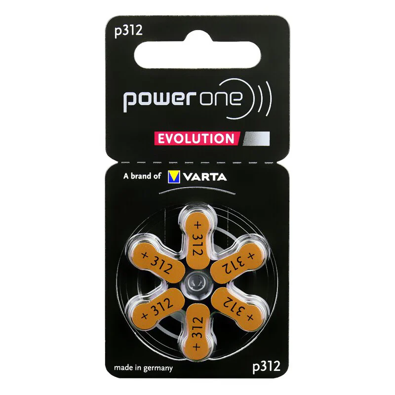 BATERII AUDITIVE POWER ONE EVOLUTION P312 BL 6 VARTA