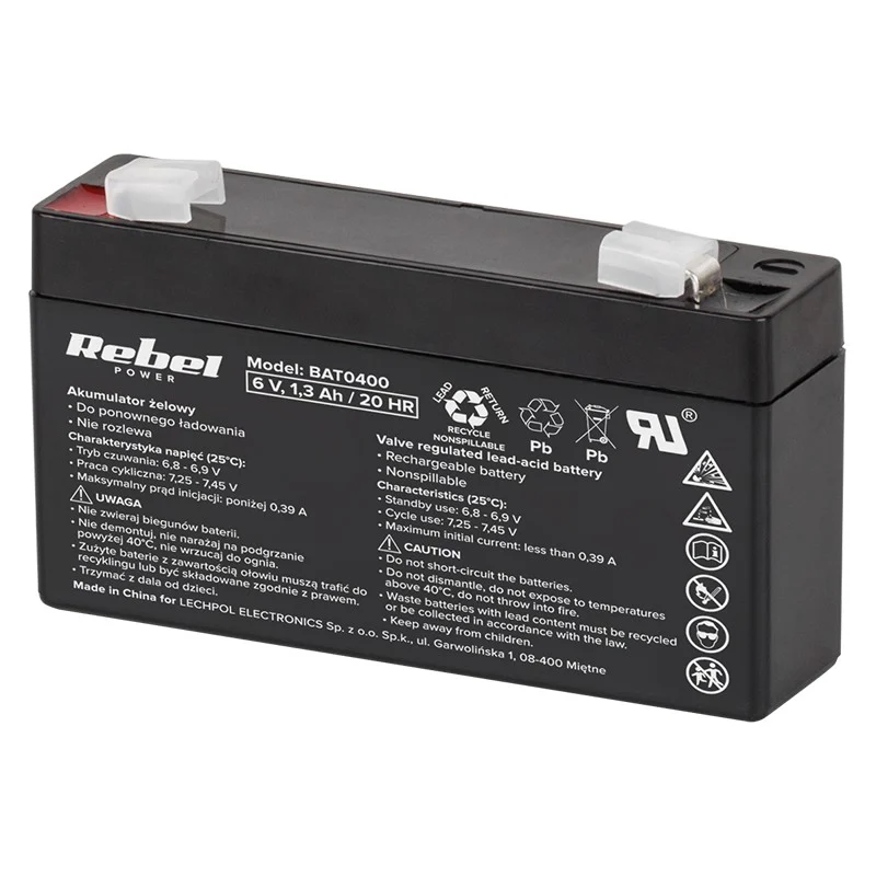 BAT0400@1 ACUMULATOR STATIONAR AGM VRLA 6V 1.3AH REBEL