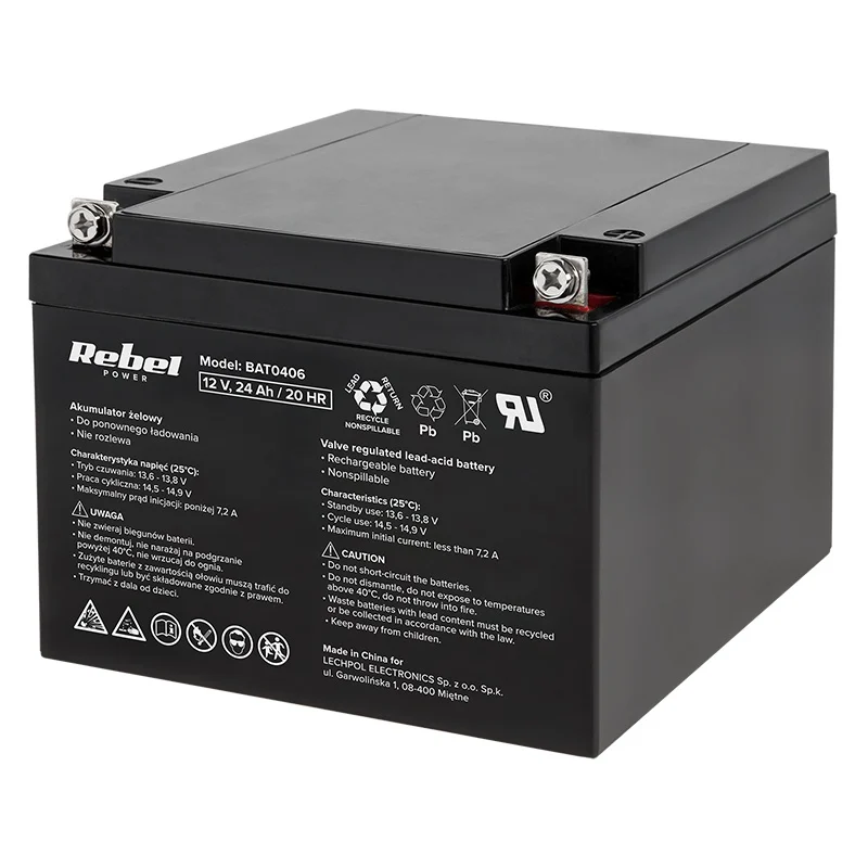 BAT0406@1 ACUMULATOR STATIONAR AGM VRLA 12V 24AH REBEL