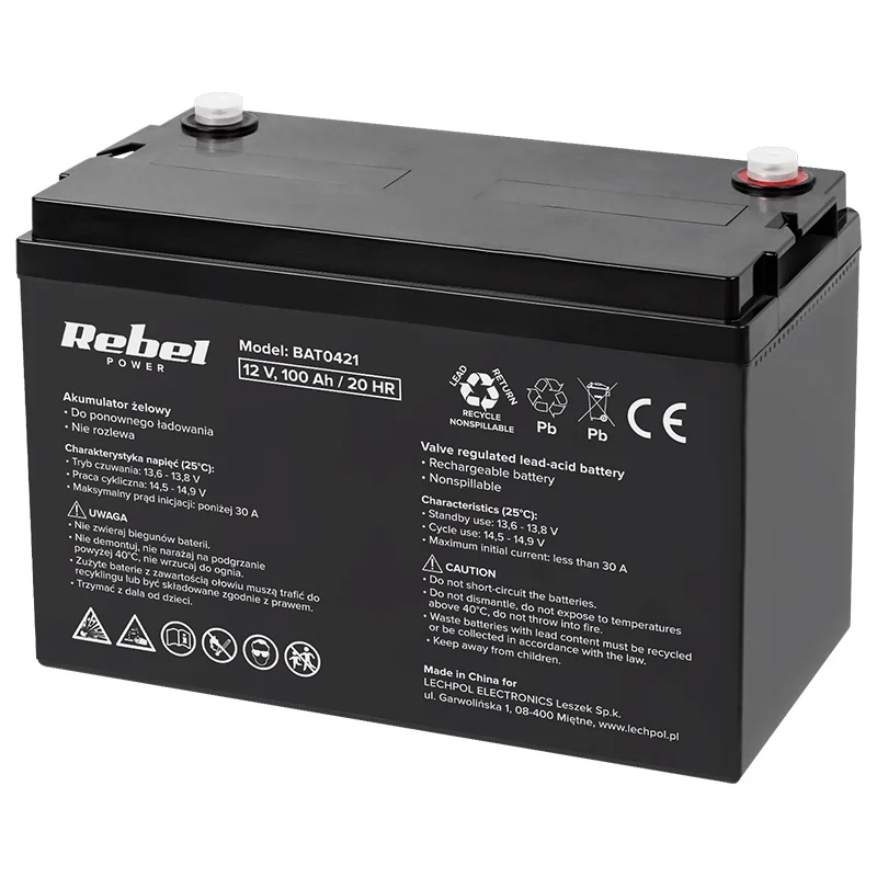 ACUMULATOR STATIONAR AGM VRLA 12V 100AH REBEL