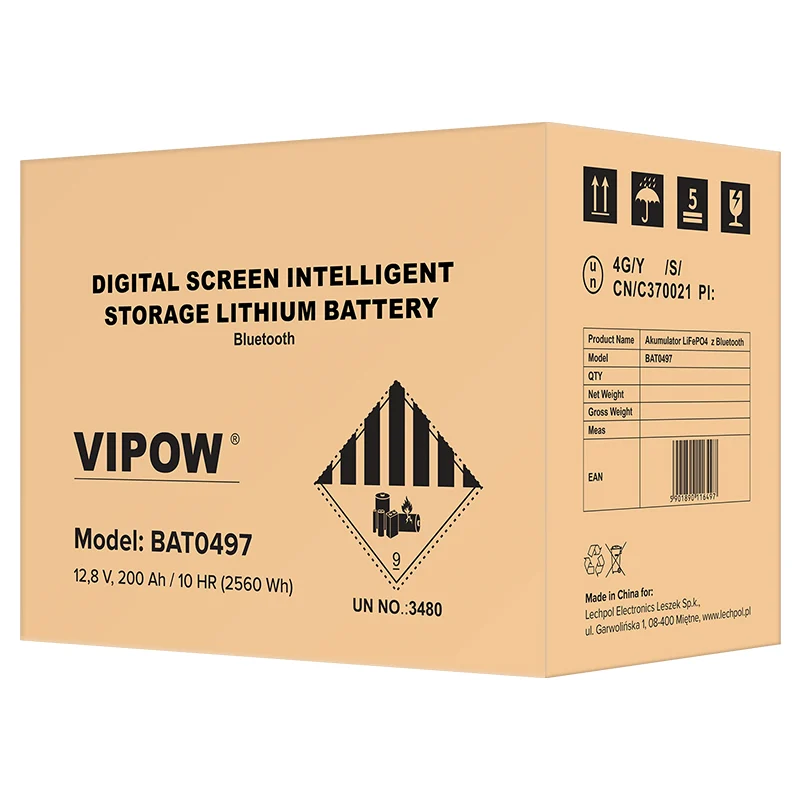 ACUMULATOR LIFEPO4 12V 200AH BLUETOOTH VIPOW