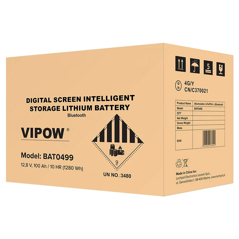 ACUMULATOR LIFEPO4 12V 100AH BLUETOOTH VIPOW