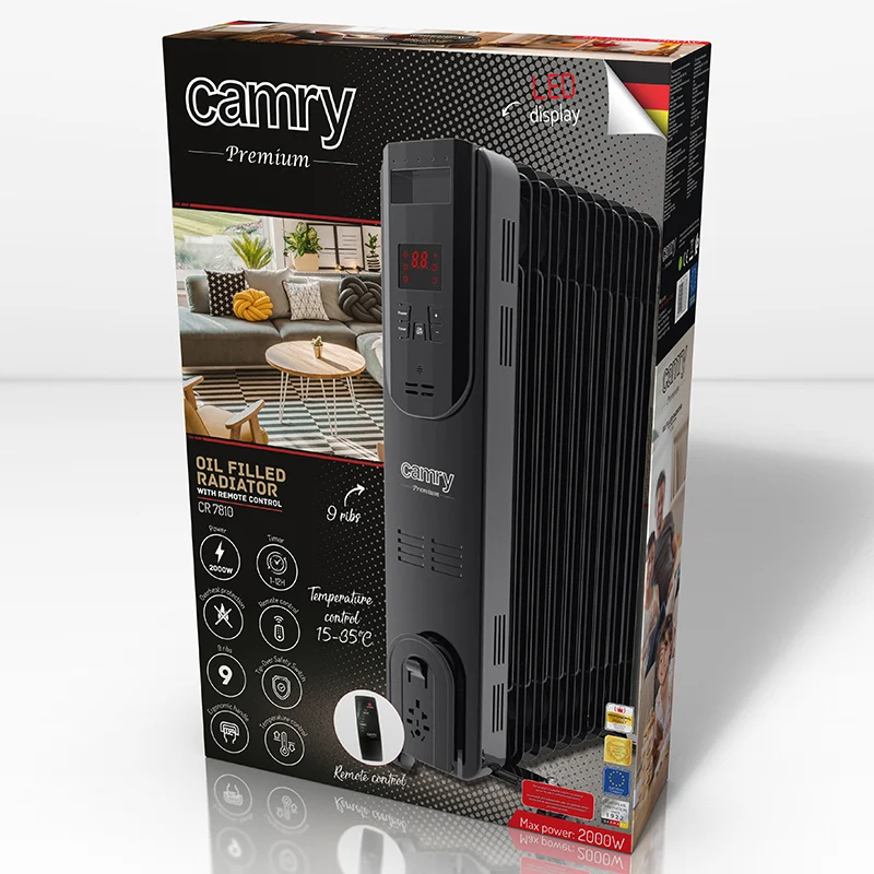 CR7810@7 RADIATOR ULEI 9 ELEMENTI 2000W CR 7810 CAMRY