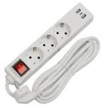 PRELUNGITOR 3 PRIZE CU INTRERUPATOR SI USB 3M