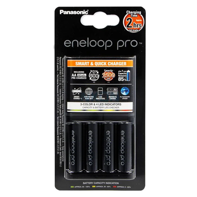CHARGER 4 ACCU AA 2500MAH PANASONIC ENELOOP PRO