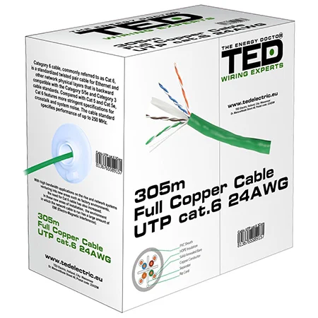 KAB-TED2 CABLU UTP CAT 6 CUPRU 0.5MM 305M TED ELECTRIC