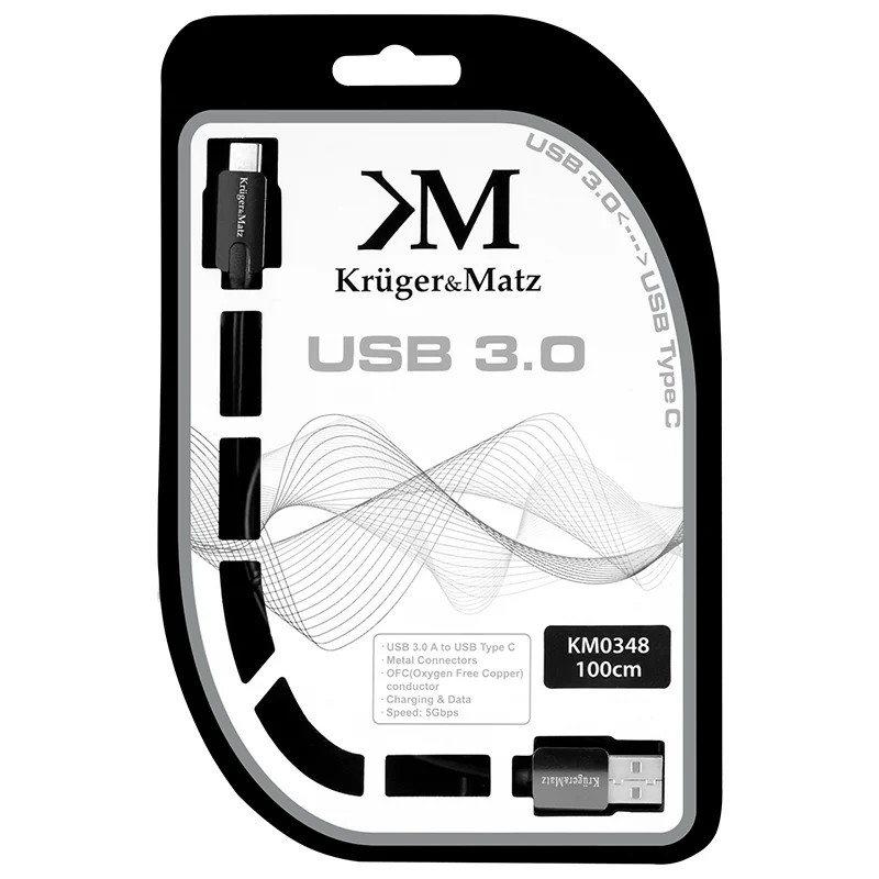 CABLU USB 3.0 TATA - USB TATA TIP C 1.0M KRUGER&MATZ