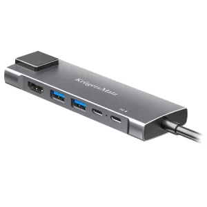KM0391.2 ADAPTOR HUB USB TIP C HDMI/2X USB3.0/2X USB TIP C/RJ45