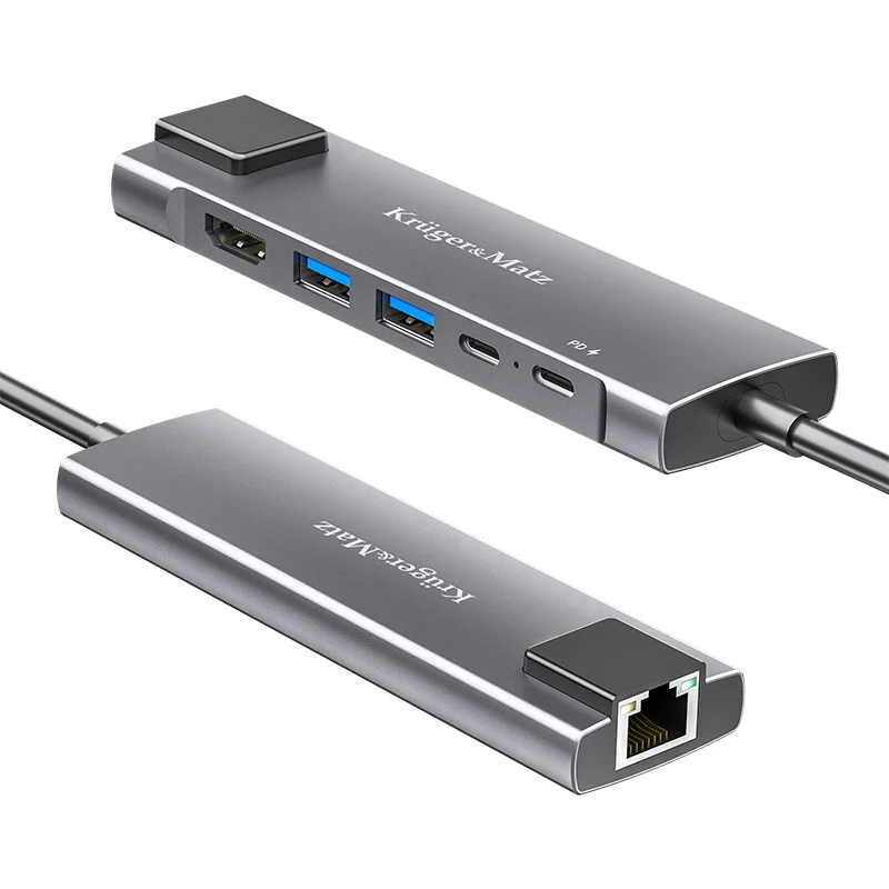 KM0391.2@3 ADAPTOR HUB USB TIP C HDMI/2X USB3.0/2X USB TIP C/RJ45