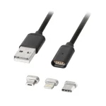 KM0458@2 CABLU USB MAGNETIC MICRO USB / LIGHTNING 1M