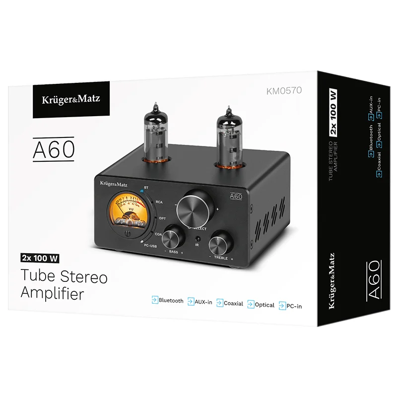 AMPLIFICATOR STEREO LAMPI 6K4 2X100W A60 KRUGER&MATZ