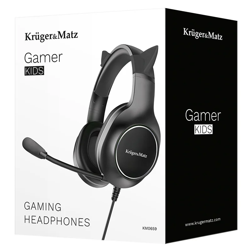 KM0659@8 CASTI GAMER KIDS KRUGER&MATZ NEGRU
