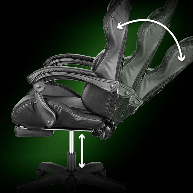 KM0790-BLED_@13 SCAUN GAMING GX-150 NEGRU LED MASAJ KRUGER&MATZ