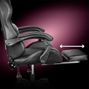 KM0790-BLED_@14 SCAUN GAMING GX-150 NEGRU LED MASAJ KRUGER&MATZ