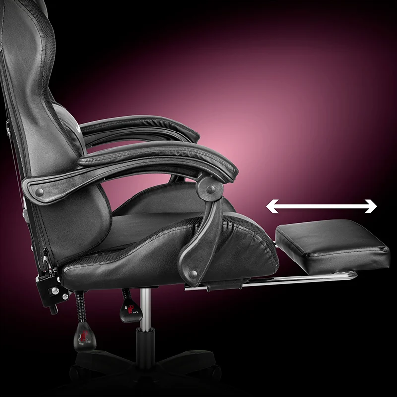 KM0790-BLED_@14 SCAUN GAMING GX-150 NEGRU LED MASAJ KRUGER&MATZ