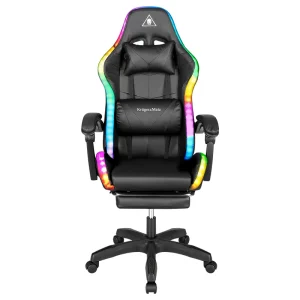 KM0790-BLED_@3 SCAUN GAMING GX-150 NEGRU LED MASAJ KRUGER&MATZ