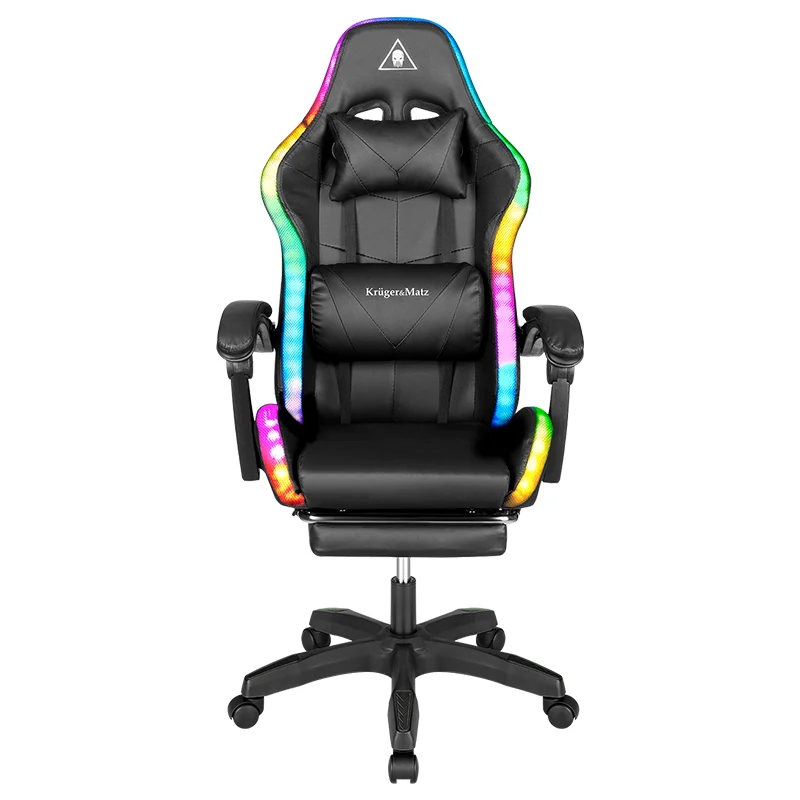 KM0790-BLED_@3 SCAUN GAMING GX-150 NEGRU LED MASAJ KRUGER&MATZ