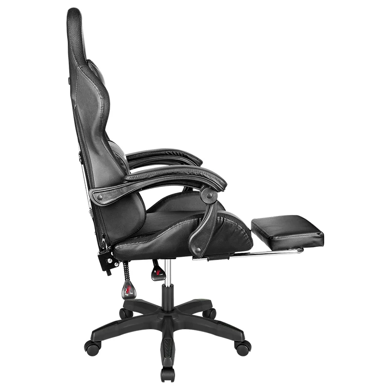 KM0790-BLED_@5 SCAUN GAMING GX-150 NEGRU LED MASAJ KRUGER&MATZ