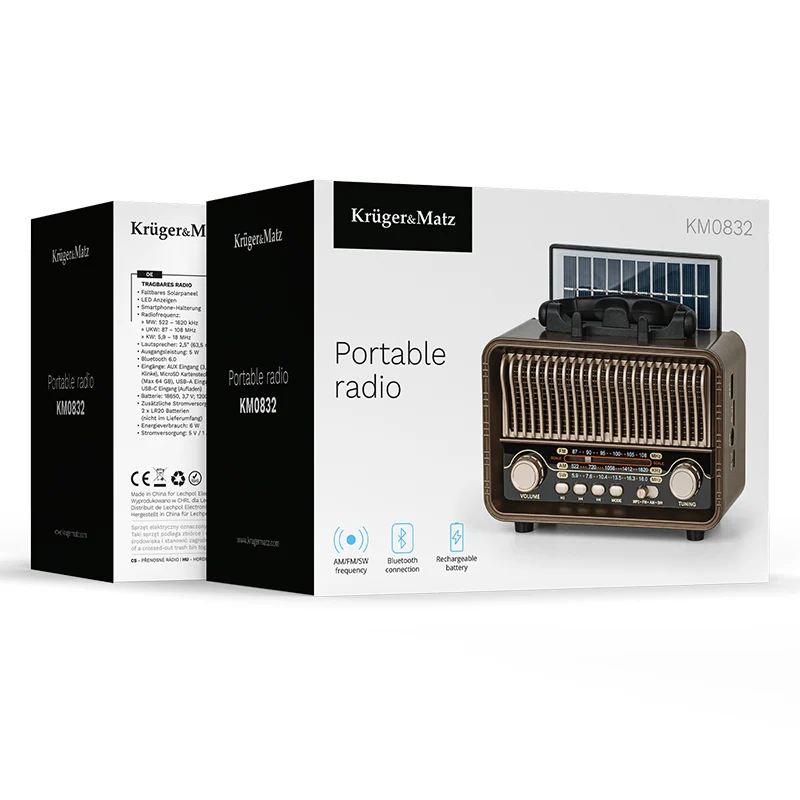 RADIO PORTABIL ANALOG INCARCARE SOLARA KRUGER&MATZ
