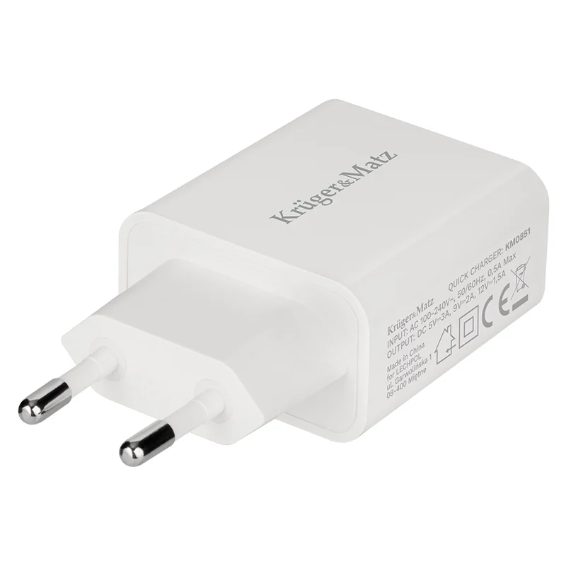 KM0851@2 INCARCATOR RETEA QUICK CHARGE 3.0 18W KRUGER&MATZ
