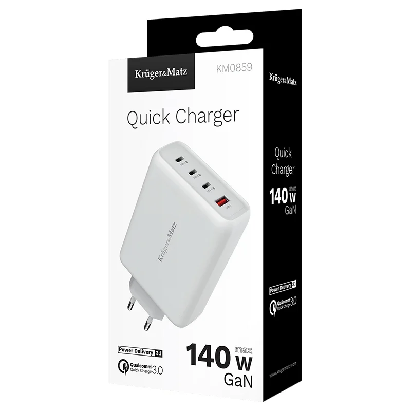 INCARCATOR RETEA PD 3.1 QC 3.0 GAN 140W KRUGER&MATZ