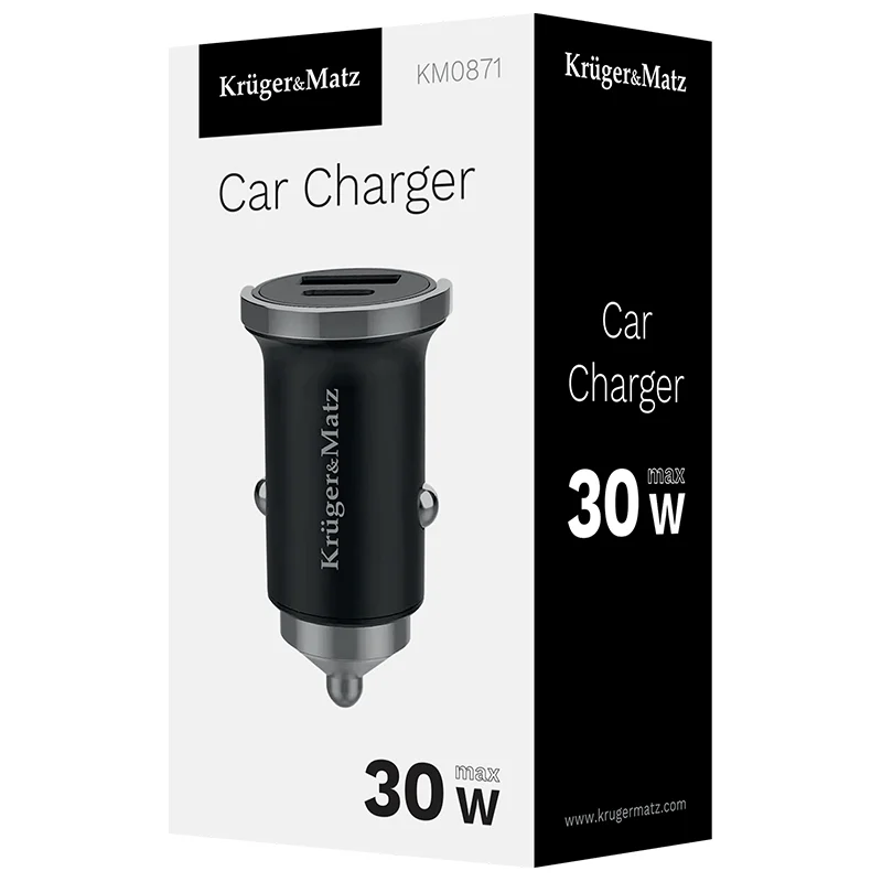 KM0871@5 INCARCATOR AUTO USB / TYPE C QC PD 30W KRUGER&MATZ