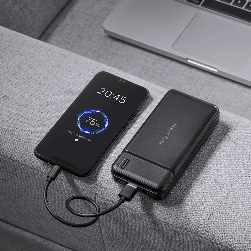 KM0906.1@8 POWER BANK 20000MAH LI-POL QC 3.0 PD 3.0 KRUGER&MATZ