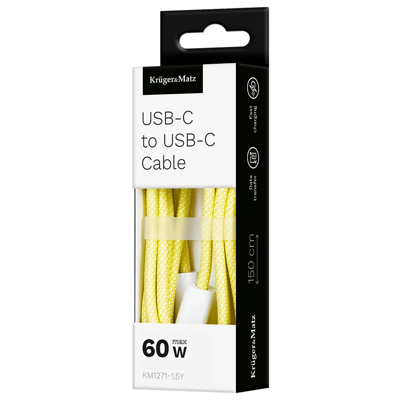 KM1271-1.5Y@4 CABLU USB TIP C - USB TIP C 60 W 1.5 M KRUGER&MATZ