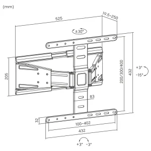 SUPORT UNIVERSAL LED TV ULTRA SLIM 37-75 KRUGER&MATZ