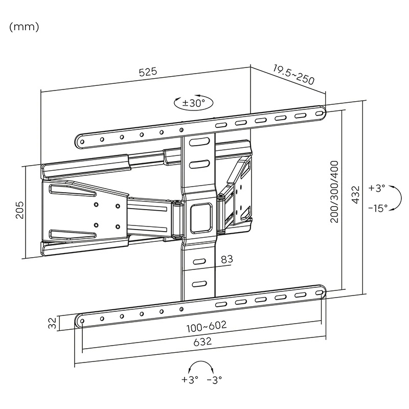 SUPORT UNIVERSAL LED TV ULTRA SLIM 43-90 KRUGER&MATZ