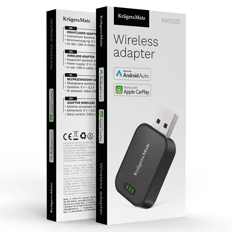 ADAPTOR WIRELESS ANDROID AUTO CAR PLAY KRUGER&MATZ