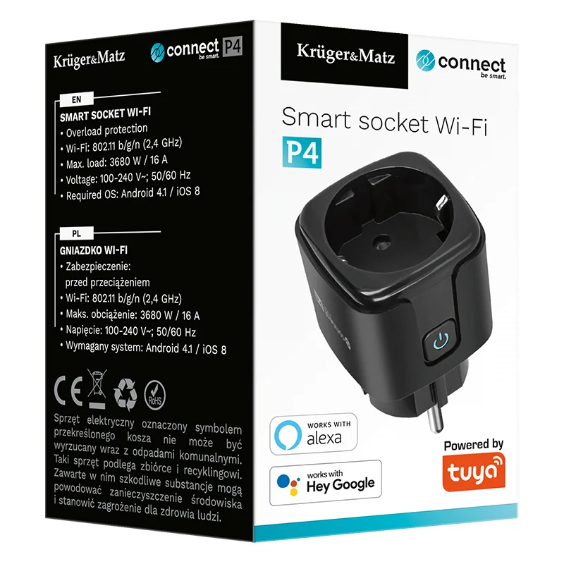 PRIZA SMART WIFI CONNECT P4 TUYA KRUGER&MATZ