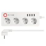 KM2250@3 PRELUNGITOR SMART 4 PRIZE SCHUKO 4 USB CONNECT P6 TUYA
