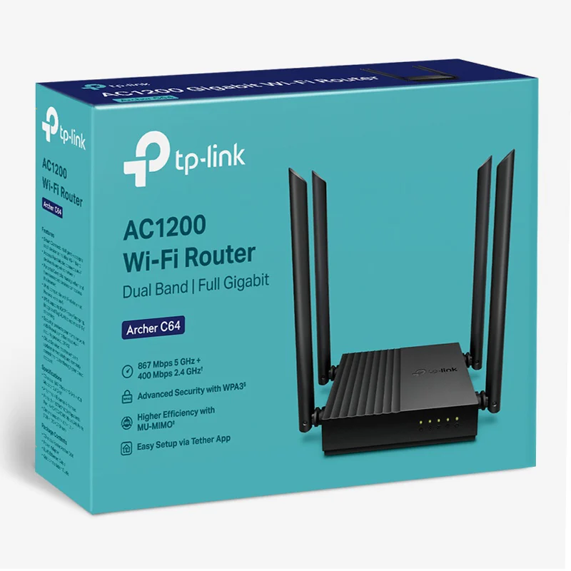 KOM-C64@3 ROUTER WIRELESS GIGABIT AC1200 ARCHER C64 TP-LINK