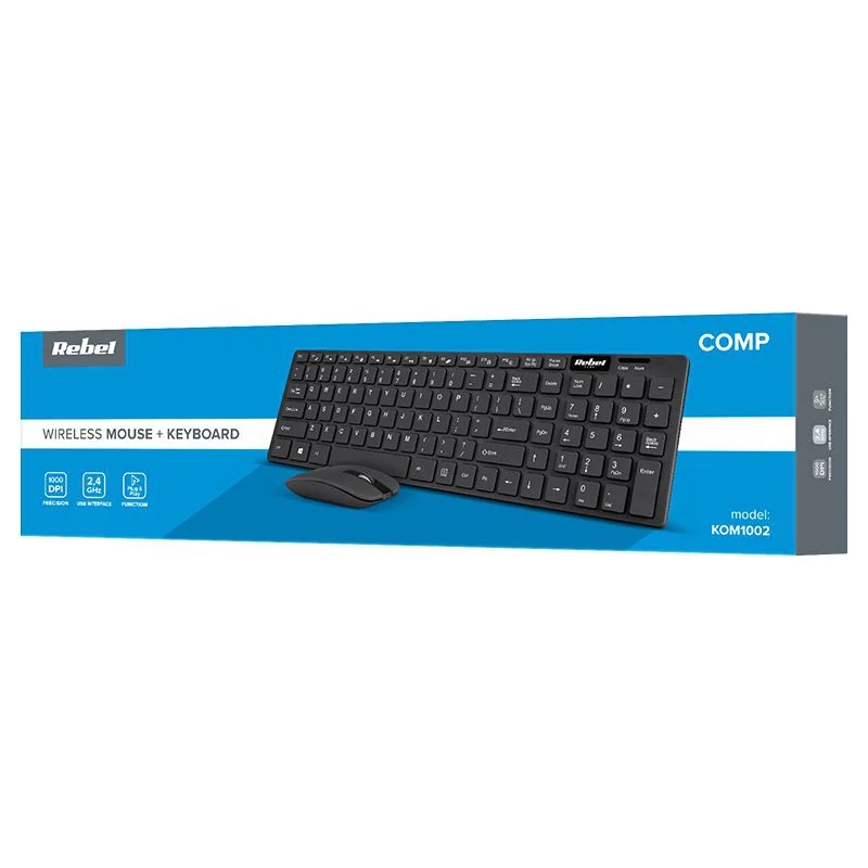 KOM1002@6 KIT TASTATURA SI MOUSE WIRELESS WS300 REBEL