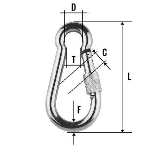 CARABINA ZINCATA CU FILET 8MM / 10MM