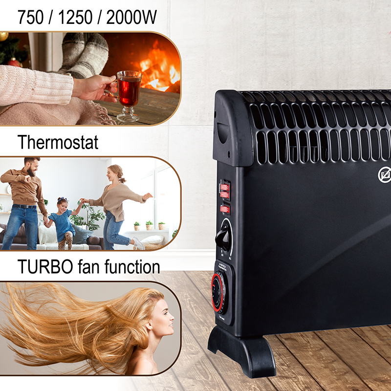 CONVECTOR INCALZIRE 3 TREPTE NEGRU 2000W MESKO