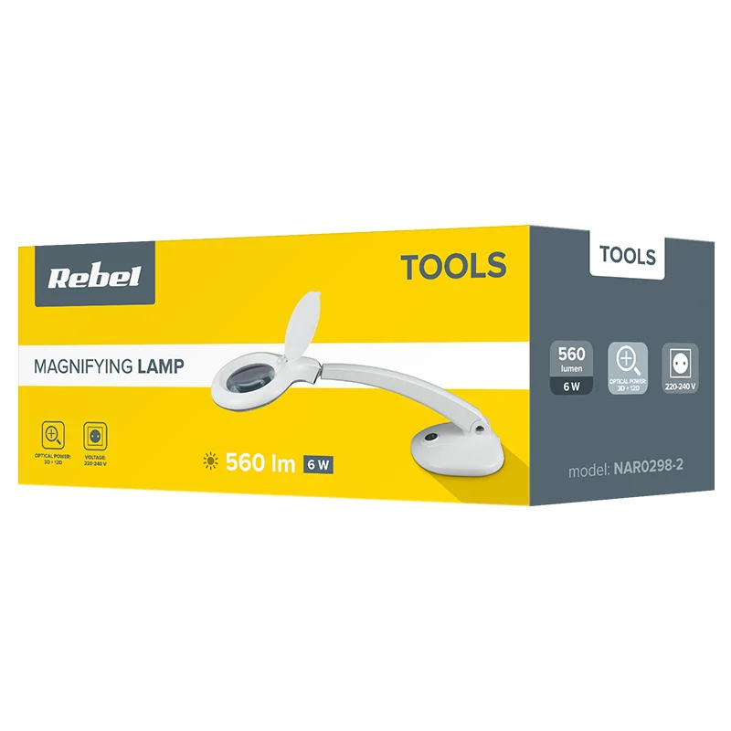 LAMPA CU LUPA 3+12 DIOPTRII 6W REBEL