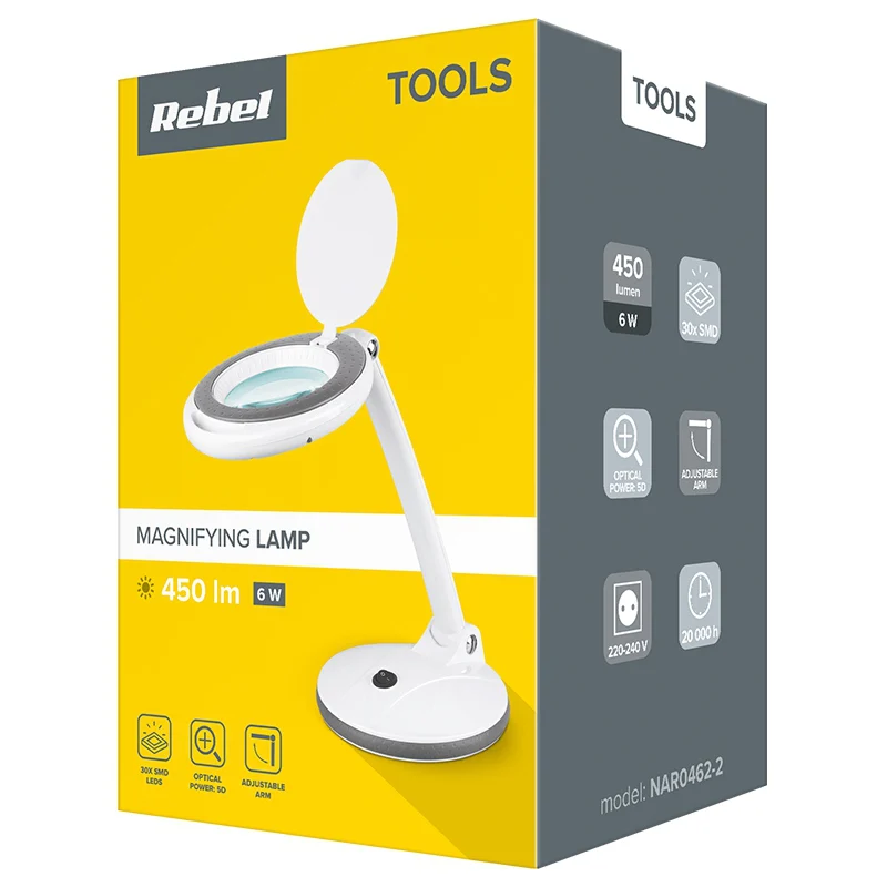 LAMPA LED 6W CU LUPA 5 DIOPTRII REBEL (30X283